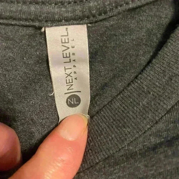 Next Level Gray T shirt with short sleeves & GROW on back in a floral design - Picture 5 of 6